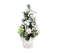 Besttoolifes Artificial Mini Christmas Tree, Pre-Decorated With Baubles, Ribbons And Flowers, 20Cm Tabletop Festive Decor For Home, Office, Party(C)