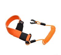 Besttoolifes B Orange, Boat Kill Switch Lanyard for Jet Ski and Personal Watercraft - Neoprene Wrist Strap with Nylon-Coiled Cord, Carabiner Clip, Engine Cut-Off Safety Tether (Orange/Green/Blue)