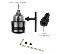 Besttoolifes B12 Drill Chuck 1.5-10mm with Wrench for CNC Machine Lathe Milling and Wood Working Machines Taper Connector Adapter Motor Shaft Chuck Set(Chuck Shaft 10mm)