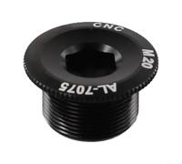 Besttoolifes Bicycle Crank Fixing Bolt M15 M19 M20 Aluminium Alloy Central Screw And Dust Cap Cover, For Road Mountain Bike Crankset Black(M20)