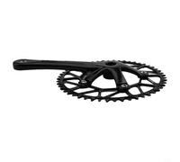 Besttoolifes black crank+52T, Ultralight Hollow 130BCD Crankset with For CNC AL7075 Narrow-Wide Chainring, 170mm Arm Length, Compatible with 9/10/11-Speed Chains for Road, Folding & E-Bikes