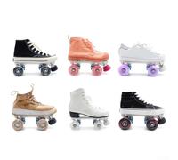 Besttoolifes black for size 37-38, Aluminum Alloy Quad Roller Skating Plate for Indoor Roller Skates - Adjustable Height Brake, Steel Kingpin & Rubber Toe Stop, Fits Shoe Sizes 33-47 (1 Pair)