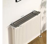 Besttoolifes Black, Radiator Top Shelf for Over-Radiator Storage - Decorative Iron Towel Rack & Clothes Drying Shelf, Space-Saving White or Black, No-Trace Clip Installation