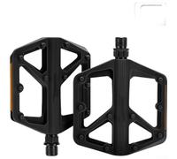 Besttoolifes Black, Wide Mountain For Bike Pedals with Nylon Platform, Anti-Skid Pins, Reflective Side Panels, and Sealed DU Bearings for Enhanced Safety and Efficiency