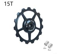 Besttoolifes Black15T, Aluminum Alloy Rear Derailleur Pulley Wheel with Ceramic Bearings for Road and Mountain Bikes - 11T to 17T, 4mm/5mm Spacing, Lightweight 9.1-15.2g