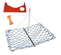 Besttoolifes blue, Castable Crab Trap with Red Gauge, Bait Clip & Foldable Snare Net for Crabbing, Lobsters, Shrimp, and Small Fish - Stainless Steel Frame + PE Mesh, 46 x 35 x 28 cm