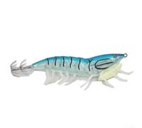 Besttoolifes Blue, Luminous Egi Lure for Squid and Octopus Fishing - 120mm Hard Plastic Shrimp Jig with Glow Colors, Soft Legs & Light Sinking Action - 24.82g, Single Pack