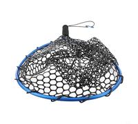 Besttoolifes Blue, Telescopic Folding Landing Net for Fly Fishing and Carp - Silicone Dip Net with Aluminum Alloy Pole, 45cm Extended Length, 30cm Wide Mouth, 225g Lightweight