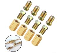 Besttoolifes Brake Hose Fittings Set, 12-Piece 3/16" Inverted Flare Female Union & Nuts, Brass Construction for Rust Resistance, Compatible with 0.4