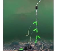 Besttoolifes C, Four-Hook Fishing Rig with Gold Sleeve Hooks for Carp and Crucian - Anti-Tangle Beads, Premium High-Transparency Nylon Lines, Float & Bottom Fishing Compatible