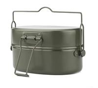 Besttoolifes Camping Cookware Outdoor Camping Cooking Set Camping Pot Set Outdoor Tableware Lunch Box German Army Cookware Scout Lunch Box Measuring Kit Tin Aluminium 1L(green)