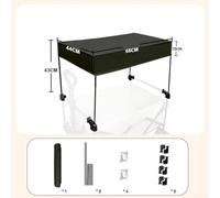 Besttoolifes Camping Wagon Cart Fiberglass Roof Sun Shade Cover Oxford Rear and Trolley Awning Canopy Attachment and Front with Compatible Cloth Foldable 5cm Square (Black for 5in Cart)