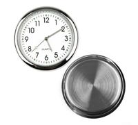 Besttoolifes Car Clock for Dashboard with Luminous Display and Quartz Analog Movement, White Metal Instrument for Vehicle Interior, Compatible with Most Cars