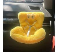 Besttoolifes Car Doll Safety Seat, Plush Interior Display for Vehicles, 14.5 x 11 x 11 cm with Air Vent Clip, Compatible with Toy Dolls & Aromatherapy Use(YELLOW)