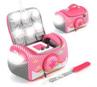 Besttoolifes Carrying Case For Toniebox Audio Player Starter Set & Headphones - Nylon Storage Bag With Handle, Multiple Colors, Compact Travel Organizer For Characters And Accessories(for PINK)