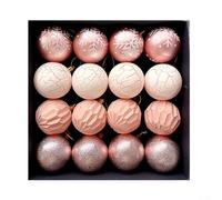 Besttoolifes Christmas Ball Ornament Set, 16Pcs 6Cm Plastic Baubles, Multicolour Red Silver Blue Purple Rose Gold, Holiday Hanging Decorations For Tree(Rose Gold)