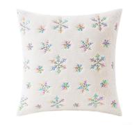 Besttoolifes Christmas Cushion Covers, 18" Square Snowflake Embroidery Soft Velvet Throw Cases Xmas Holiday Home,Snowflakes Not Included Core(A)
