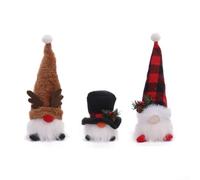 Besttoolifes Christmas Glow Dolls Set Of 3 Handmade Santa Elf Gnomes LED Light Up Holiday Decor Festive Ornaments Battery Operated Soft Polyester Plush Figurines For Home Table Tree
