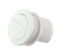 Besttoolifes Chrome Dual Flush Toilet Push Button for Concealed Cisterns, Twin Hose Air-Operated, 84 x 98 mm, ABS Construction, Modern Round Design with I(WHITE)