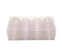 Besttoolifes Coin Capsule Storage Box for 60pcs Clear Plastic Coin Holders with Adjustable Foam Liner, Round Coin Containers for 17-40mm Coins, Coin Collection Organizer(B)