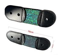 Besttoolifes Color Black, Figure Skates Lace Strap for Ice Skating - Elastic Boot Lacing Lock, Leather + Latex Yarn, 10 × 3.5 cm, Black/White, 2-Pack, Compatible with Figure Skating Boots