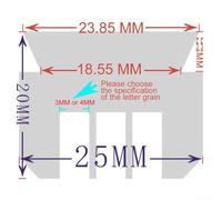 Besttoolifes Copper Print Head for Manual Stamp Printer, 3-Wire Character Fixture for Ribbon Coding Machine, Replacement Die Holder for DY-8/For HP-241B, Letter(2x4x15mm)