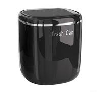 Besttoolifes Desktop Trash Can, Mini Wastebasket for Desk with Push Lid, Compact 13.5 x 13.5 x 14 cm PP Waste Bin for Home Office Living Room, Space-Sa(IS BLACK)