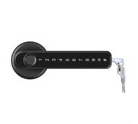 Besttoolifes Door Lock with Fingerprint, Keypad, and Mechanical Key, Compatible with App for Remote Unlocking, for Glass and Wooden Doors(BLACK)