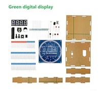 Besttoolifes Electronic Clock Soldering Practice Kit for DIY, Educational Digital Timer Building Project with Display, 5V Input, Red/Blue/Green Option(Green)