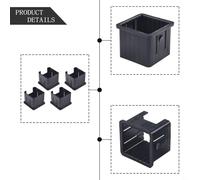 Besttoolifes End for Fitness for Equipment Furniture Legs Chair Feet Hollow Tube Protection 25x25mm Plastic Square Tube Sleeve Set of 4 Pp Pe Lasting Tube and Inserts (C)