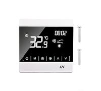 Besttoolifes Fan Coil Thermostat for Central Fresh Air Control, 86x86mm Wall-Mounted AC220V Programmable Temperature Controller with LCD Display, Compatible with Two-Pipe