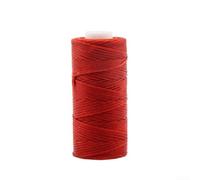Besttoolifes Flat Waxed Sewing Thread for Leather, Heavy Duty Wax Coated Polyester Craft Cord 0.8mm, DIY Hand Stitching Thread 50M, Natural White Waxed Thread for(Red)