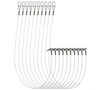 Besttoolifes Fluorocarbon Fishing Leader Line 7-18kg with Rolling Swivel and Fastlock Snap, Abrasion Resistant, Low Stretch, High Strength, Carbon Fiber, 10pcs Set(12KG 25CM)