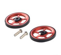 Besttoolifes Folding Bike Wheel for Brompton - Aluminum Alloy Replacement Easywheel with Sealed Bearing, 60mm Push Wheel Compatible with Brompton Folding Bicycle, 2-Pack(red)