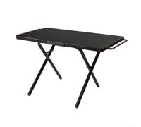 Besttoolifes Folding Camping Table, Black Steel & Beech Wood | Portable Picnic Desk With Hangable Tubes, Sturdy 30kg Load For Hiking, Bbq, Outdoor Adventures