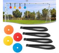 Besttoolifes Football Goal Target Set 4Pcs Adjustable Soccer Training Equipment Practice Aids with Straps for Accuracy Agility Skills Improvement Red Yellow Orange Blue 15cm TPE Discs