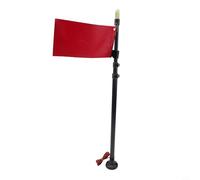 Besttoolifes For Deluxe Safety Flag with Mount Pole, 19W For Safety Light For Combo for Canoe Boat Dinghy, Adjustable Pole 58-130 cm, Lightweight Visibility Gear, Red