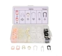 Besttoolifes Fuel Line Retainer Clip Assortment, 70-Piece Nylon Set with 5/16" and 3/8" Sizes, White+Pink+Black, for Vehicles, OEM 61280