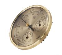 Besttoolifes Gold Analog Barometer Thermometer Hygrometer Stainless Steel Frame User Centric Design,3 In 1 Weather Station For Indoor And Outdoor 130Mm,