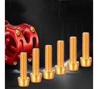 Besttoolifes Gold, Titanium-Plated Stainless Steel For Bicycle Stem Screws (M5 x 18 mm), 6-Piece Set for Mountain & Road Bikes - -Resistant, High-Strength, Colored Fasteners