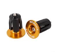 Besttoolifes Golden, Aluminum Alloy Bar End for 22-24mm For Bicycle Handlebars - Road, Mountain & Folding For Bike Grip Plugs, Lightweight Durable AL6061 + Engineering Plastic, 1 Pair