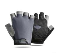 Besttoolifes Gray ordinary M, Breathable Half-Finger Cycling Gloves for Men and Women - Nylon Mesh Design with Non-Slip Palm, UV Protection, Adjustable Wrist Strap, Ideal for Hiking and Fishing