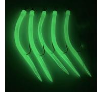 Besttoolifes green 6, Shaddock Fishing Eel Tube Jig Bait for Codfish Fishing - 5-Piece Pack, Stainless Steel Barbed Octopus Hooks with Offset Shank, Holographic Silica Gel Tube, 14-16.5 cm, 5-8 g