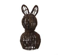 Besttoolifes Handwoven Rattan Easter Bunny Decoration, Natural Woven Rabbit Ornament For Home Garden Courtyard, Rustic Festive Decor For Spring Holiday Parties (Brown)(Small Size [21cm])
