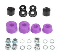 Besttoolifes Having Truck Rebuild Set with Cups Hard Longboard Bushings 90a and Pivot Complete Replacement Hardware Set Skateboard Axle Nuts Kingpin Nuts (Purple)