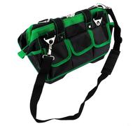 Besttoolifes Heavy Duty Canvas Tool Bag Organizer with Reinforced Base and Adjustable Shoulder Strap, Water Resistant Multi Compartment Electrician Tool Carrier(16inch)