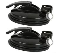 Besttoolifes Heavy Duty Vacuum Suction Cup Anchor with D-Buckle, 100 lbs Load Camping Tent Awning Sunshade, Reusable PVC Hook Car Truck Smooth(2pcs)