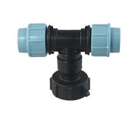 Besttoolifes IBC Tank Adapter Connector, Coarse Thread To 20/25/32mm PE Fittings, S60x6 Adapter To Mdpe Water Pipe Fittings Tee Outlet(Tee outlet 32mm)