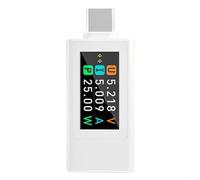Besttoolifes KWS-1902L Multi-Function Type-C Voltage Current Meter DC 4-30V Max 12A USB Tester With 0.96-Inch HD TFT Display Power-Off Storage(white)
