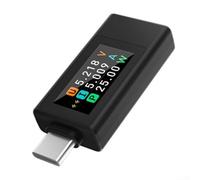 Besttoolifes KWS-1902L Multi-Function Type-C Voltage Current Meter DC 4-30V Max 12A USB Tester With 0.96-Inch HD TFT Display Power-Off Storage(Black)